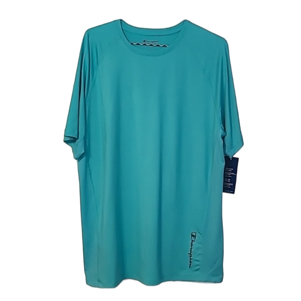 CHAMPION BRAND MENS SHORT SLEEVE T-SHIRT TEAL GREEN SIZE LARGE - Picture 2 of 9